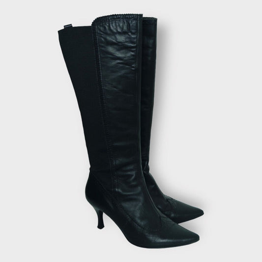 RM Williams Black Leather Heeled Boots
