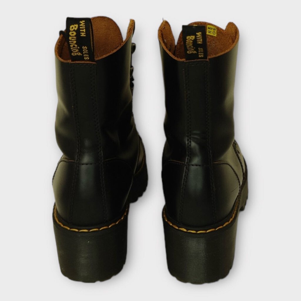 Dr Martens Black Leather Leona Heel Boot
