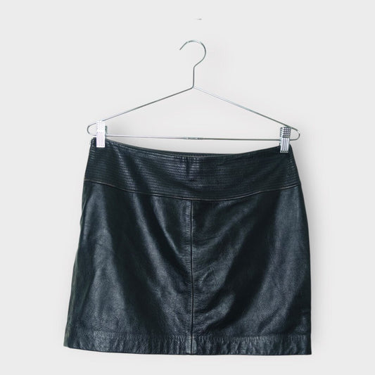 Versace Jeans Couture Black Leather Mini Skirt