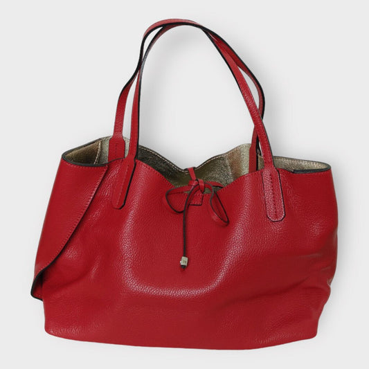 Red Pebbled Leather Tote