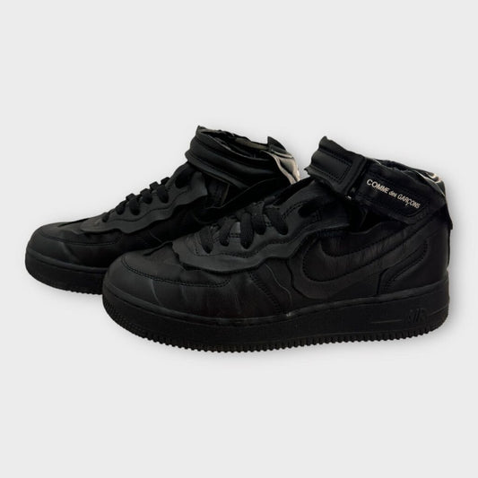 Comme Des Garcons x Nike Triple Black Air Force 1 Sneakers