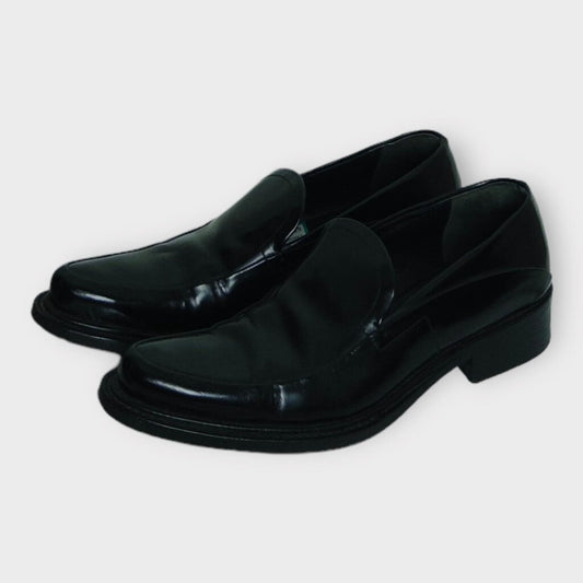 Prada Black Patent Leather Pointed Toe Loafers