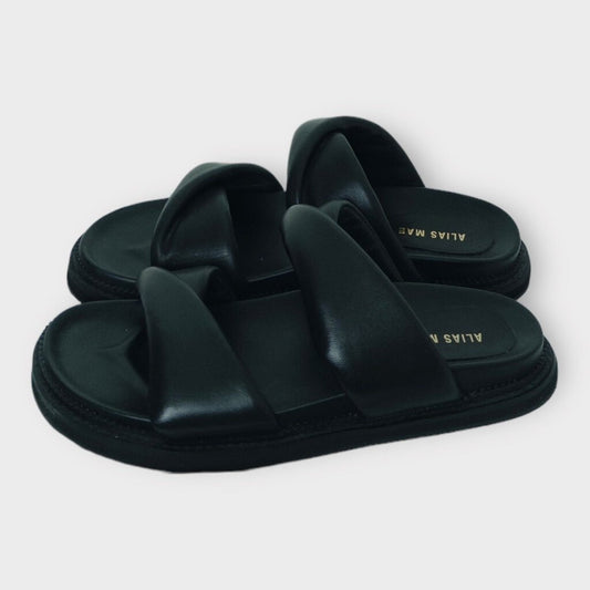 Black Padded Paris Sandals