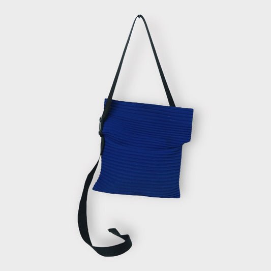 AS IS Cobalt Blue Pleat Messenger Bag