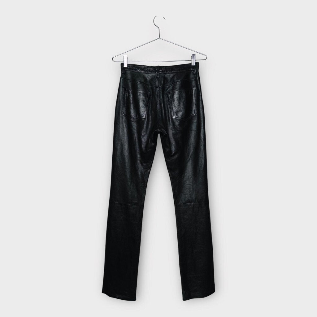 1998 Black Button Fly Leather Pants