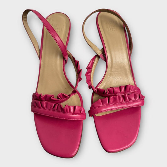Maryam Nassir Zadeh Pink Ruffle Slingback Heels