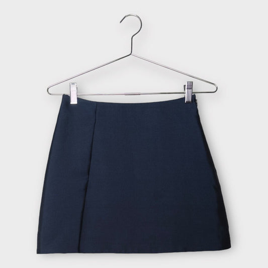 Navy Side Slit Mini Skirt