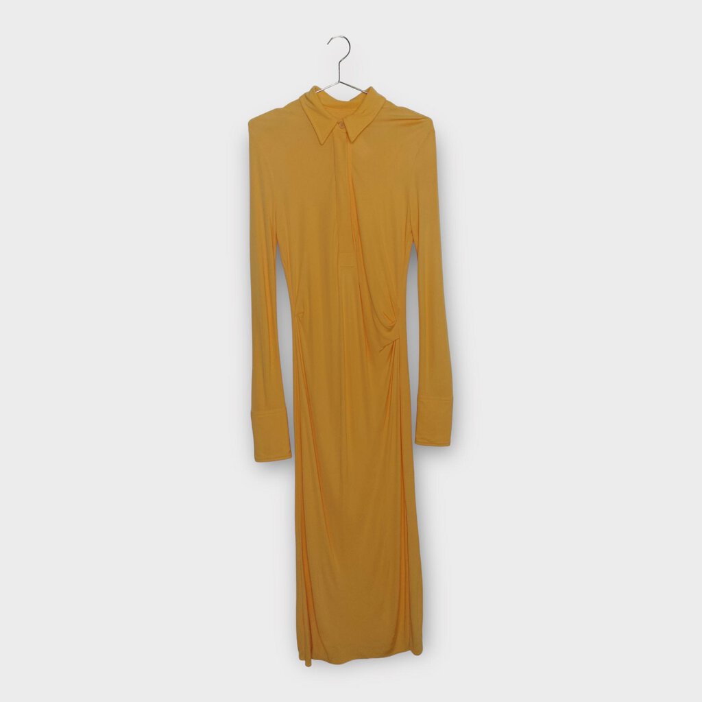 Sherbert Orange Slinky Long Sleeve Shit Dress