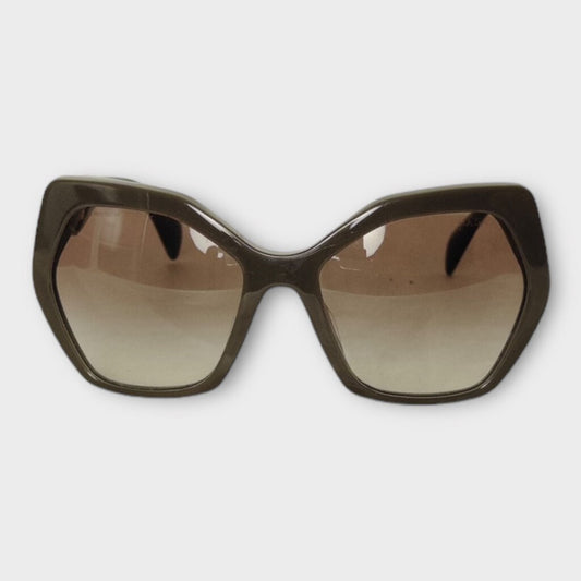 Prada Black & Grey Geometric Frame Sunglasses
