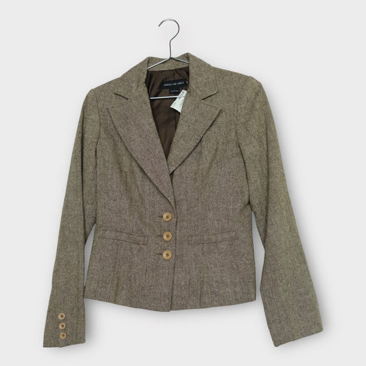 Brown Speckle Crop Blazer