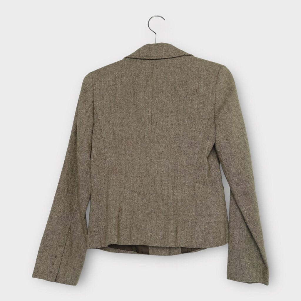 Brown Speckle Crop Blazer