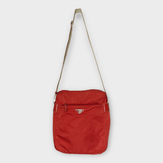 Red Nylon Crossbody