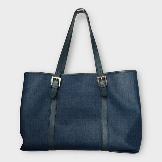 Blue Monogram Zucchino Tote Bag