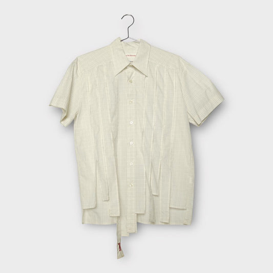 Walter Van Beirendonck Cream Plaid Panelled Strap Button Up