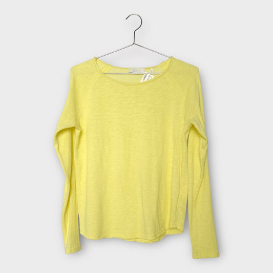 Yellow Cotton Long Sleeve Top