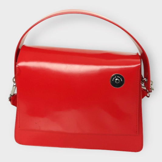 Red Structured Silver Hardware Bag