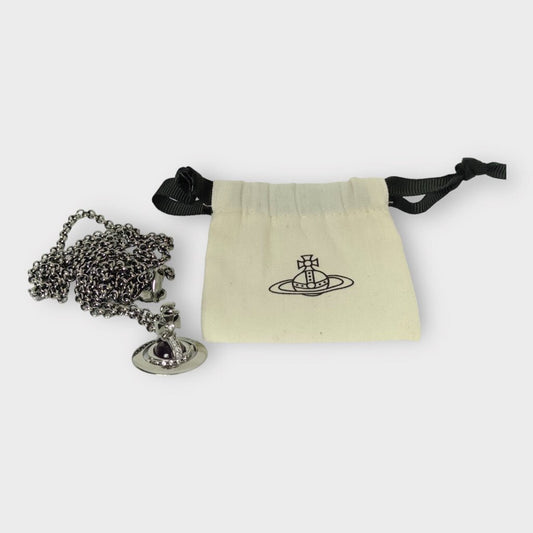 Ruthenium Long Chain Orb Necklace