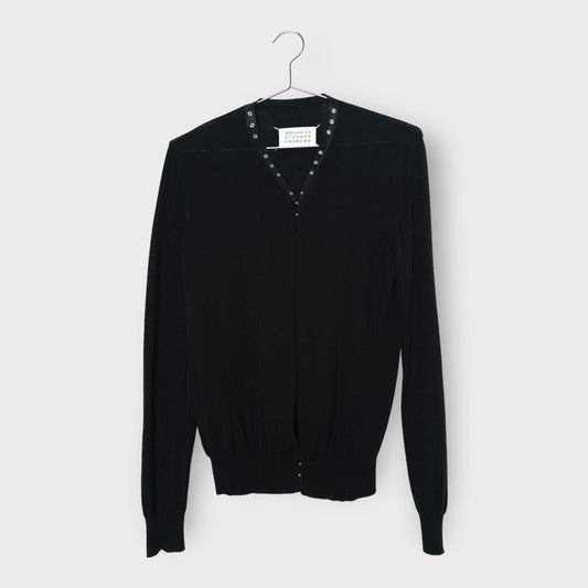 Black Pop Stud Button Cardigan