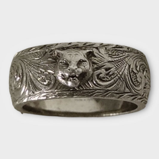 Sterling Silver Feline Band