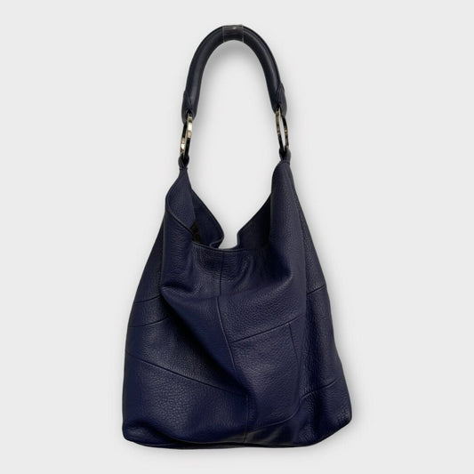 Dark Purple Leather Tessalate O Ring Bag