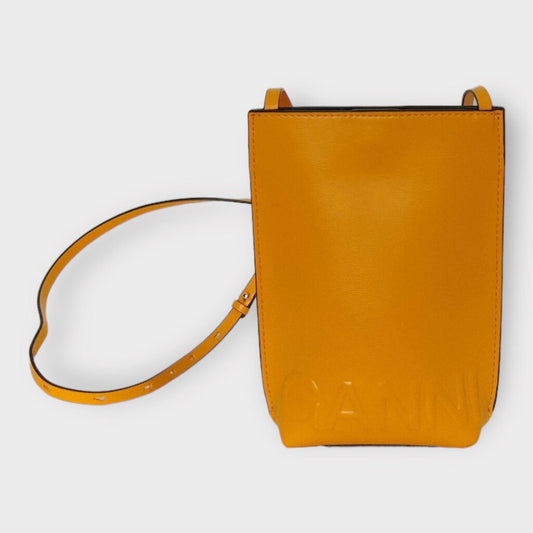Orange Leather Cross Body Bag