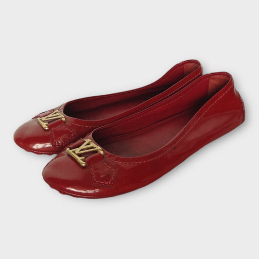 Patent Red LV Ballet Flat & Dust Bag