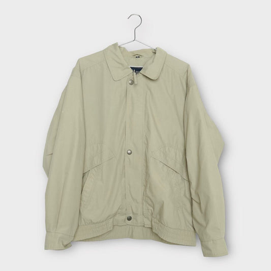 Beige Zip Up Vintage Bomber