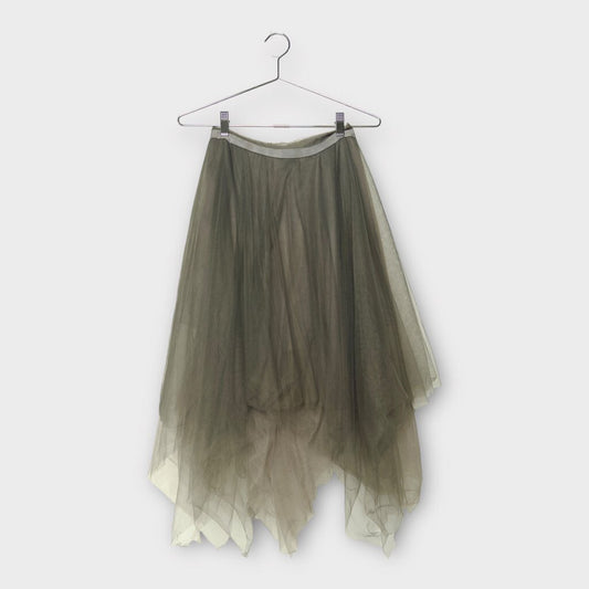 Grey Tulle Layered Bubble Midi