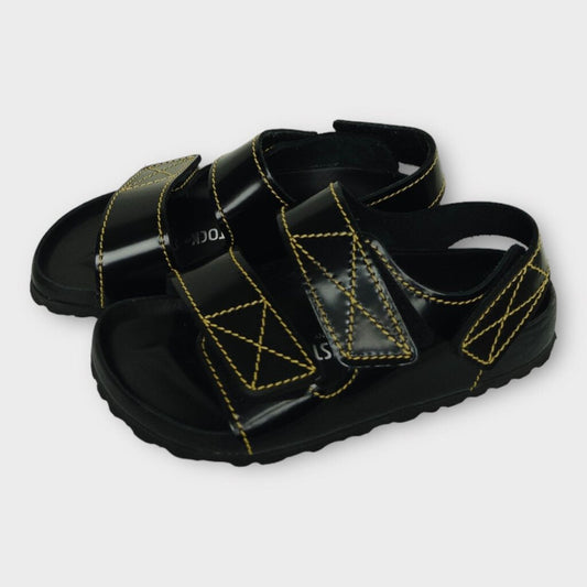 Black & Yellow Stitch Arizona Sandals