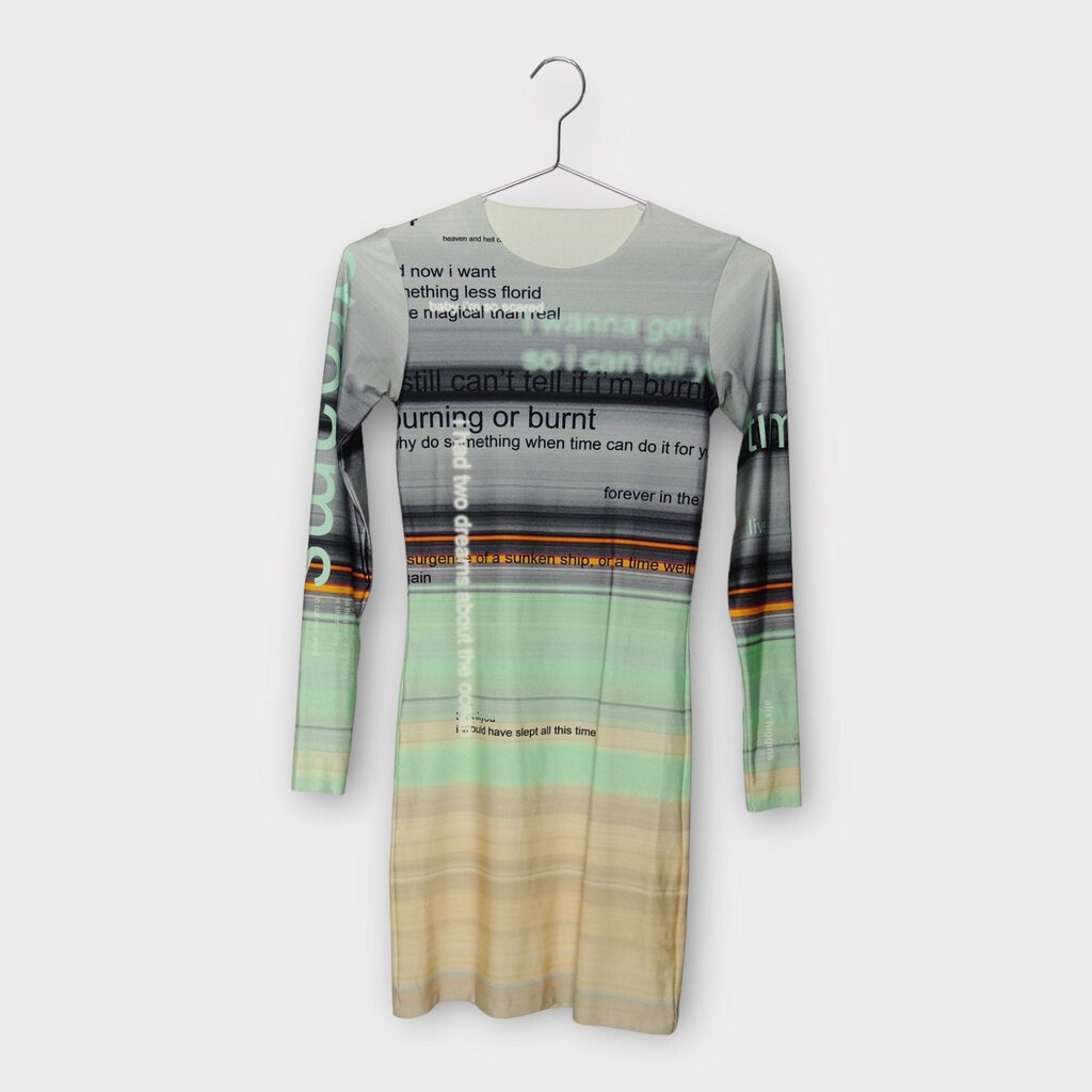 Green & Grey Digital Print Asymmetric Skirt