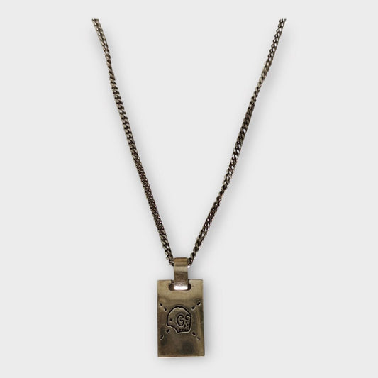 Silver Ghost Pendant Necklace