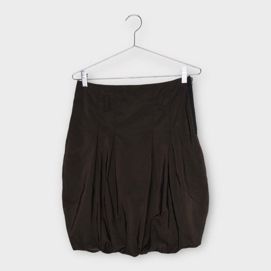 Brown Midi Bubble Skirt