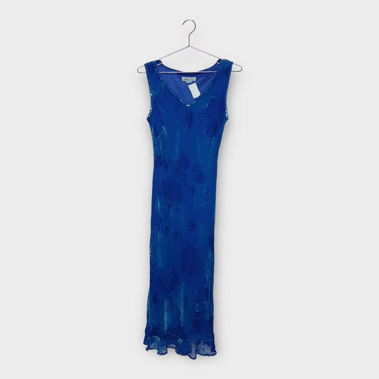 Blue Velvet Devore Bias Midi