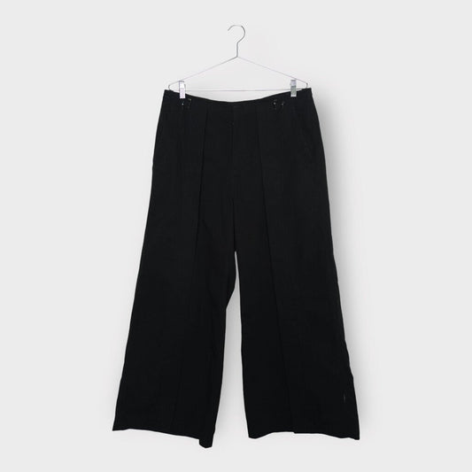 Black Drawstring Waist Wide Leg Pant