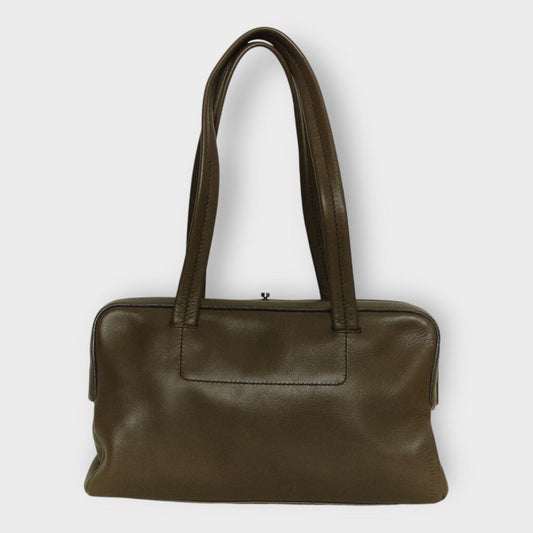 Jil Sander Brown Leather Goji Rectangle Bag