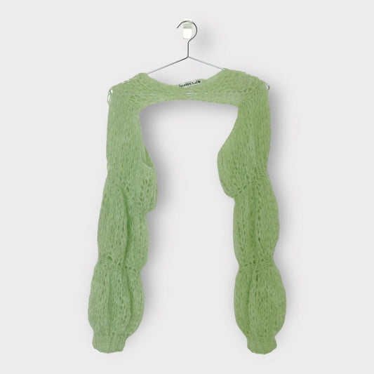 Green Bolero Style Long Sleeve Knit Top