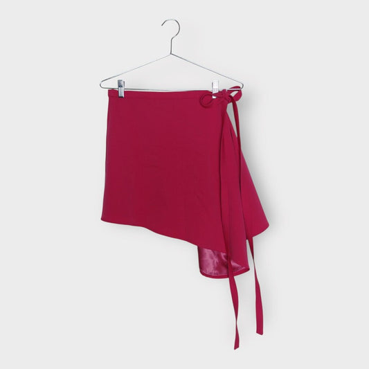 Hot Pink Open Side Wool Skirt