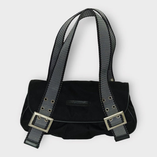 Black Nylon Baguette Grey Buckle Straps
