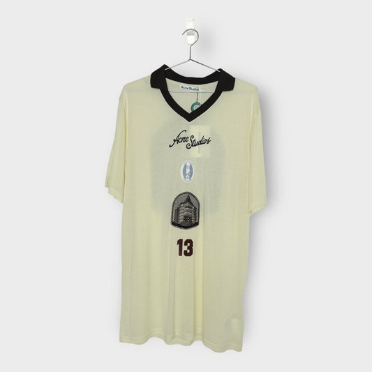 Acne Studios Cream & Brown Logo Print Jersey Tee