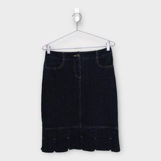 Indigo Denim Pleat Midi