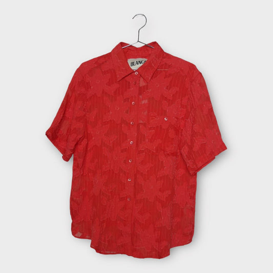 Blanca Red Sheer Floral Shirt