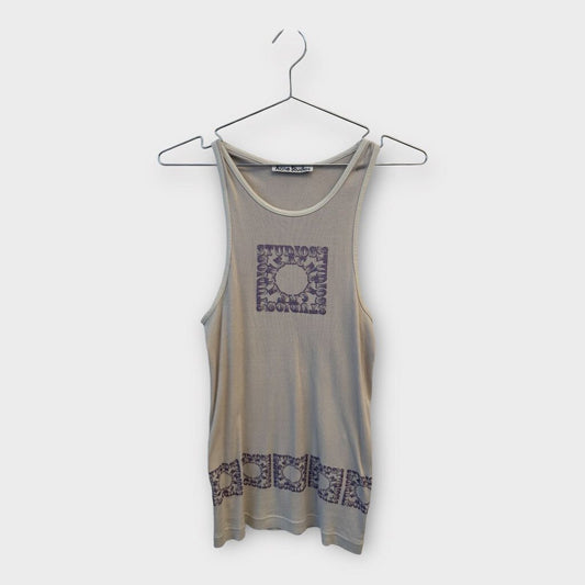 Acne Studios Grey & Purple Screen Print Ribbed Cotton Tank Top