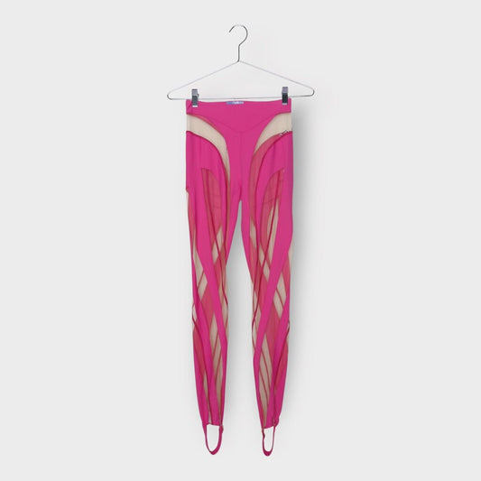 Pink Mesh Panelled Leggings