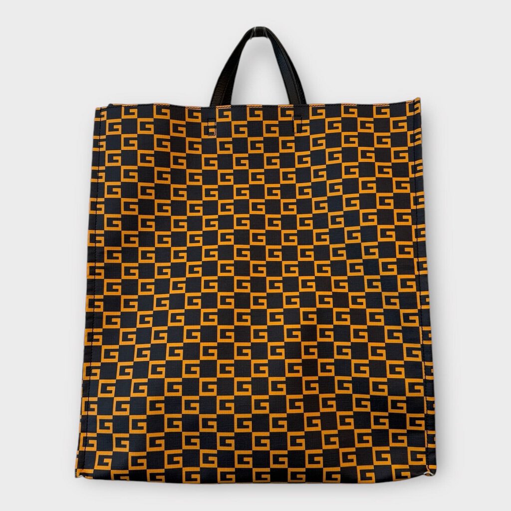 Black & Yellow Coated Canvas Tote