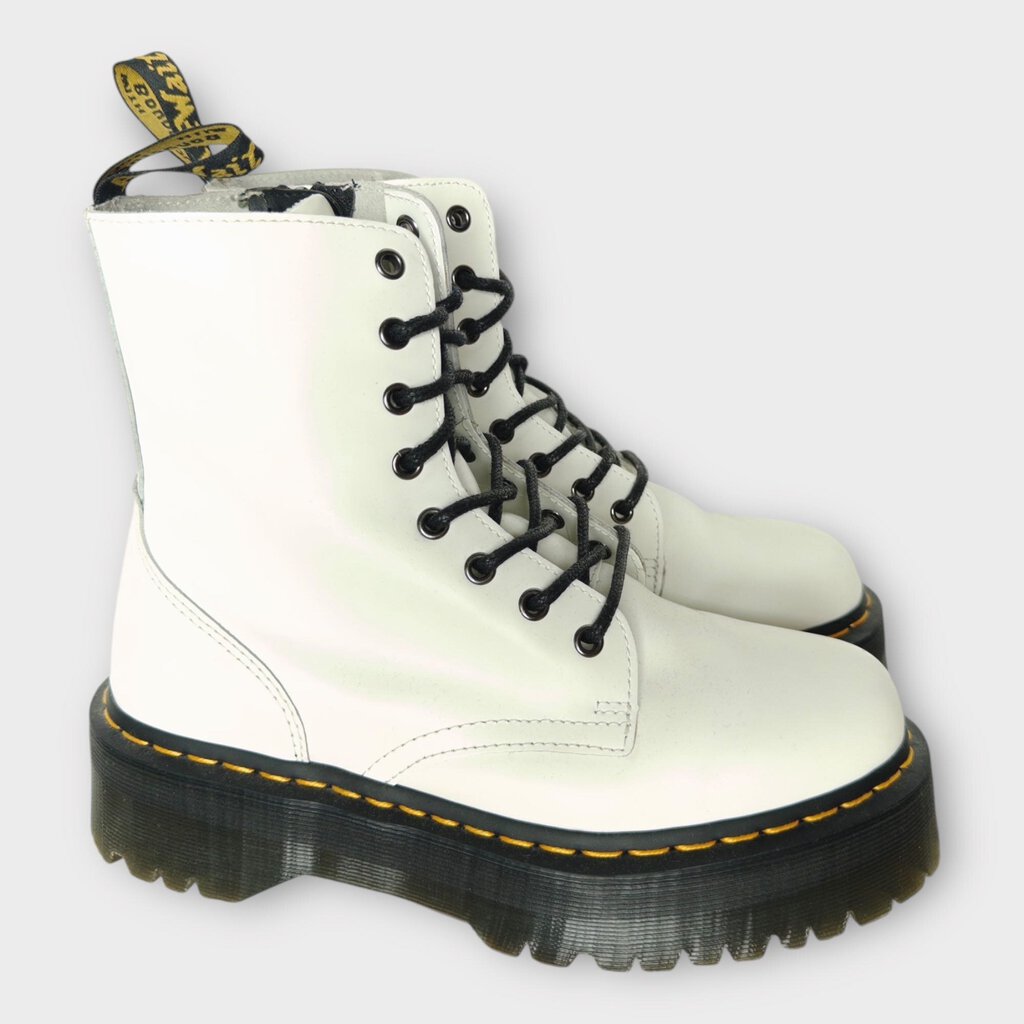 White Platform 8 Lace Boots