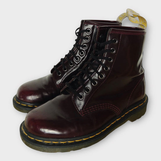 Burgundy Leather 8 Hole Lace Up Boot