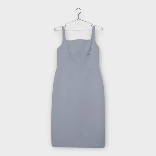 Purple Bustier Fitted Midi Dress