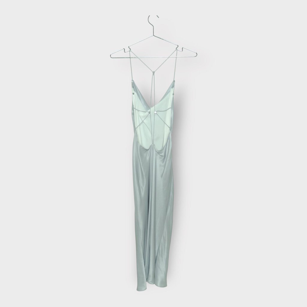 Silver Cowl Neck Strappy Rivet Dress