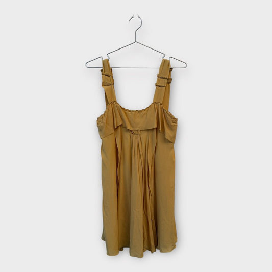 Yellow Silk Shift Dress
