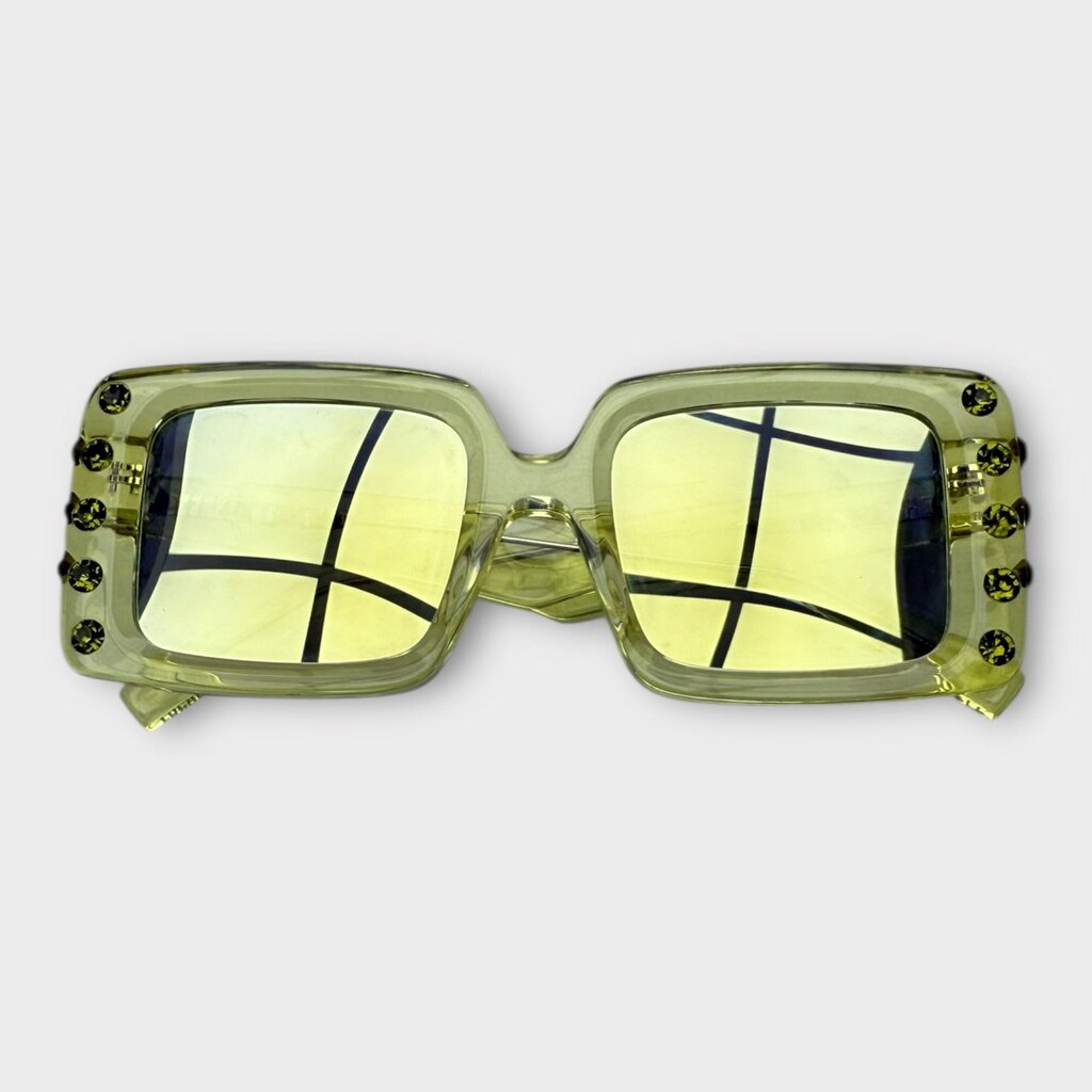 Green Square Crystal Sunglasses